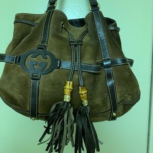 Authentic suede Gucci shoulder bag!!